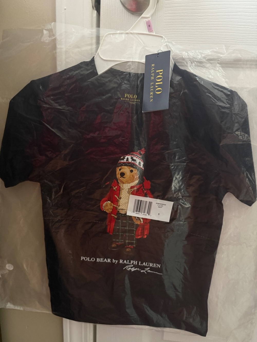 Ralph Lauren Polo Bear Graphic Tee – Navy with Red Bear Coat